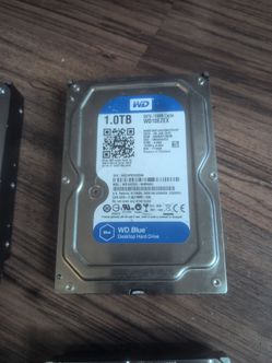 1.0 TB. Western Digital (WD) Blue 1.0TB desktop hard drive, model WD10EZEX.