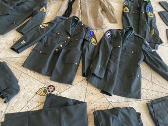Nice vintage lot military uniforms Vietnam paratrooper veteran army dress pants jackets patches 