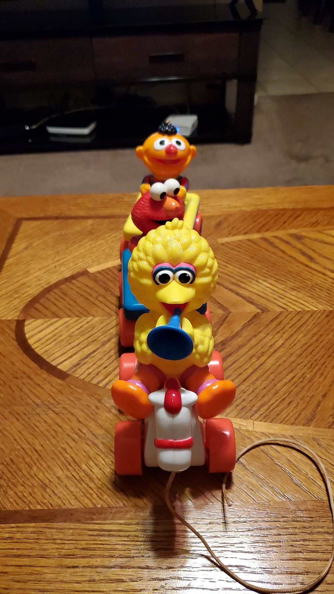 Vintage Tyco Sesame Street Parade Train Pull Toy Big Bird, Elmo, Ernie