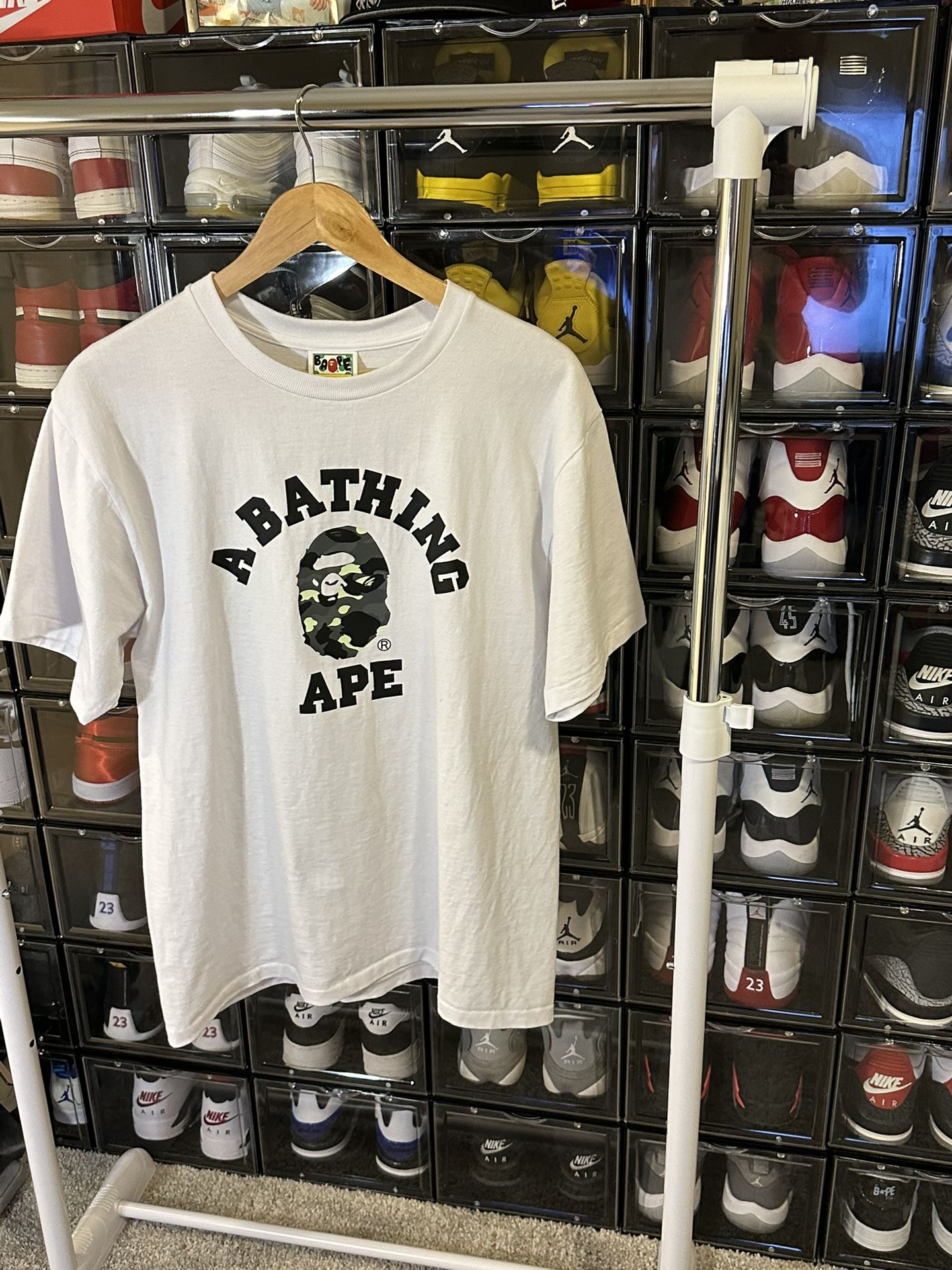 Glow In The Dark BAPE college Tee Size L (fits Like A Medium) 