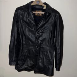 Vintage phase 2 men's genuine leather jacket black size M