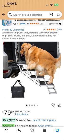 Portable aluminum dog stair / pet ramp for bed/ suv/ truck