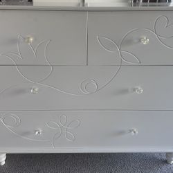 White Dresser w/ Flowers