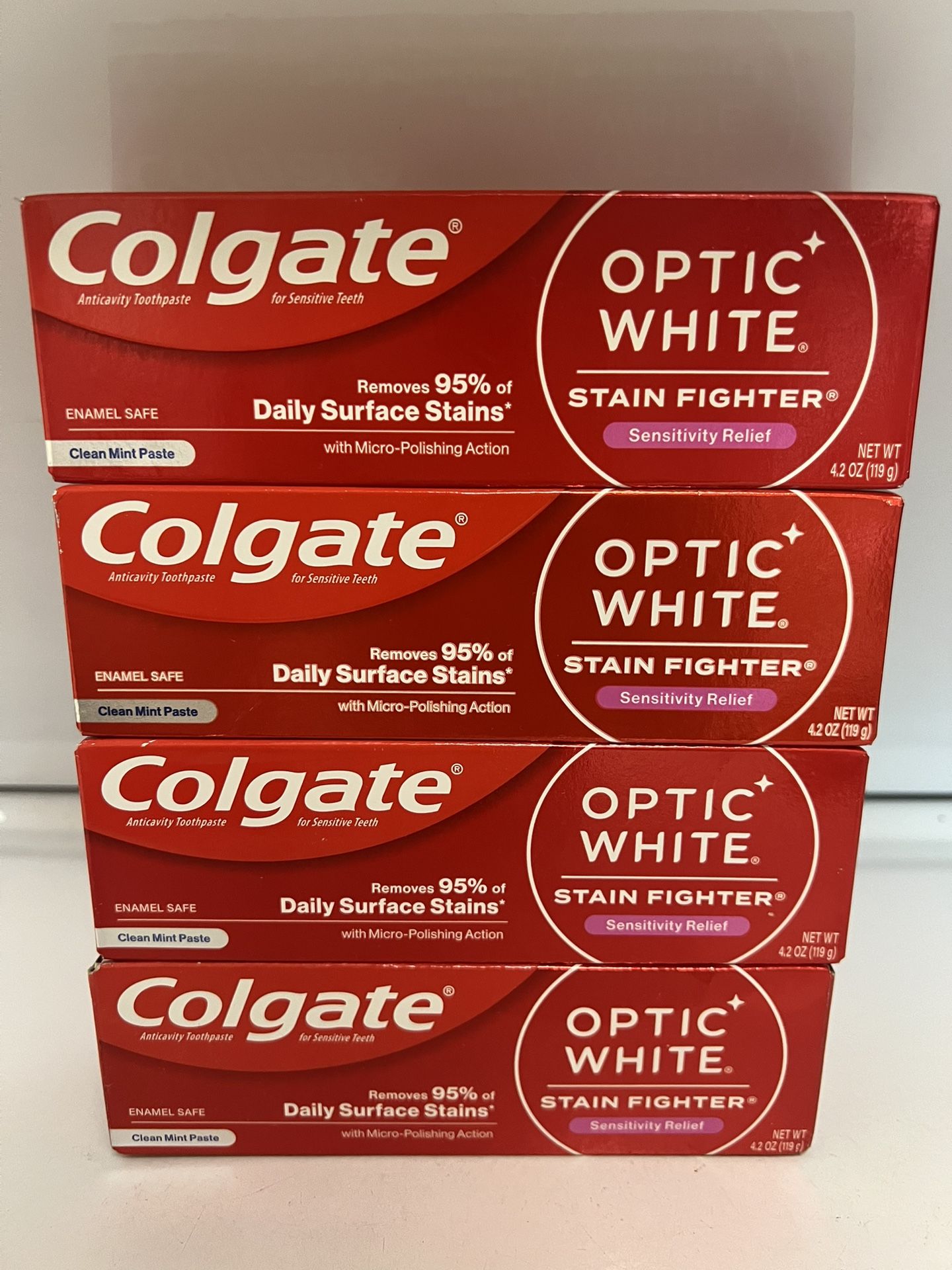 Colgate Optic White toothpaste 4.2 oz all 4 x $8