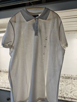 Woman's XL Karen Scott White Short Sleeve Polo Shirt