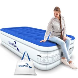 New Sealed Box- EnerPlex TWIN Air Mattress with Built-in Pump - 18 Inch Double Height Inflatable Mattress 