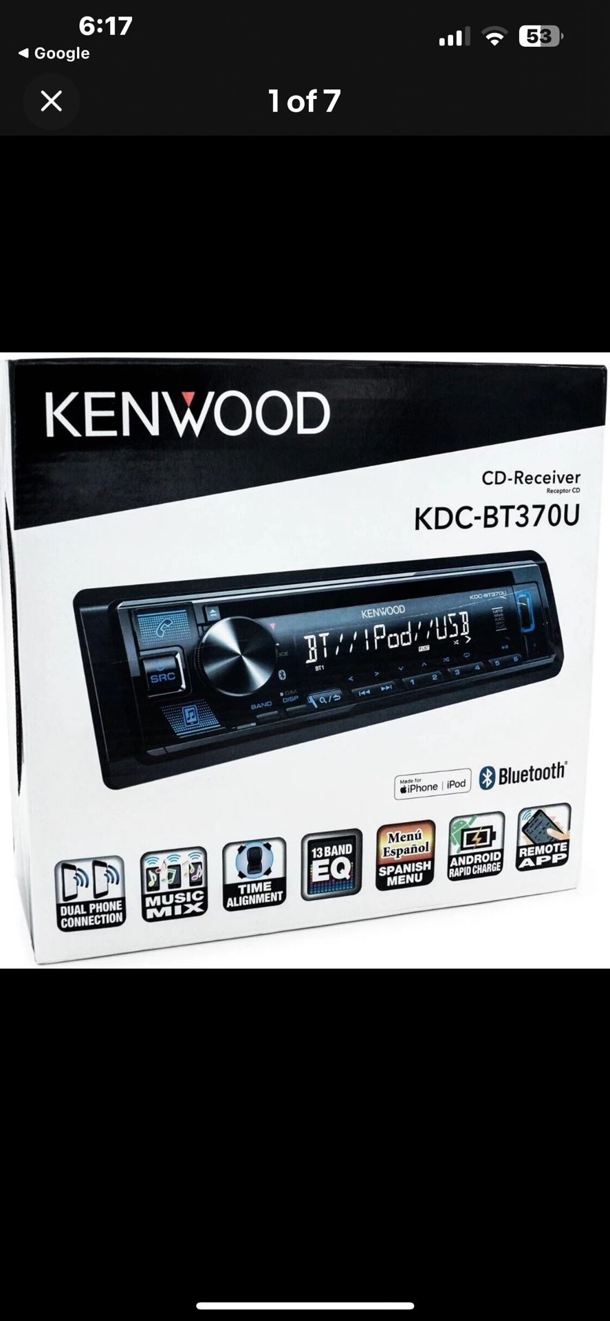 Kenwood Single Din Car Radio
