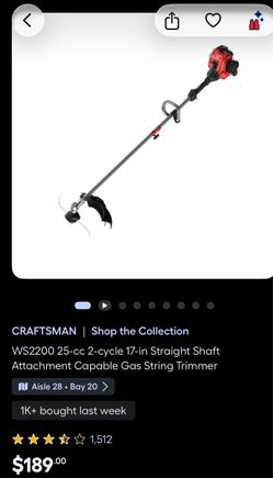 Craftsman ws2200 gas weed wacker