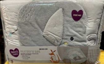 New, Firm, Parent's Choice Toddler Elephant Microfiber Washable Nursery-in-a-Bag Sets, Crib, Gray, 3-Pieces