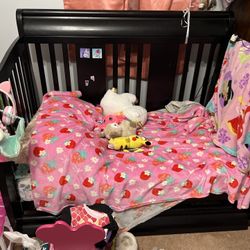 Wooden Crib Converts To Toddler Bed Mattress Included 