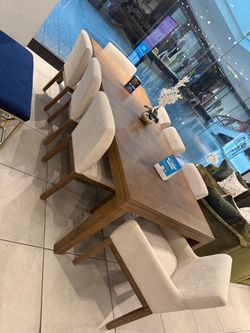 Wood Dining Table with 8 Upholstered Chairs ‼️ Hot Deal $2,499‼️