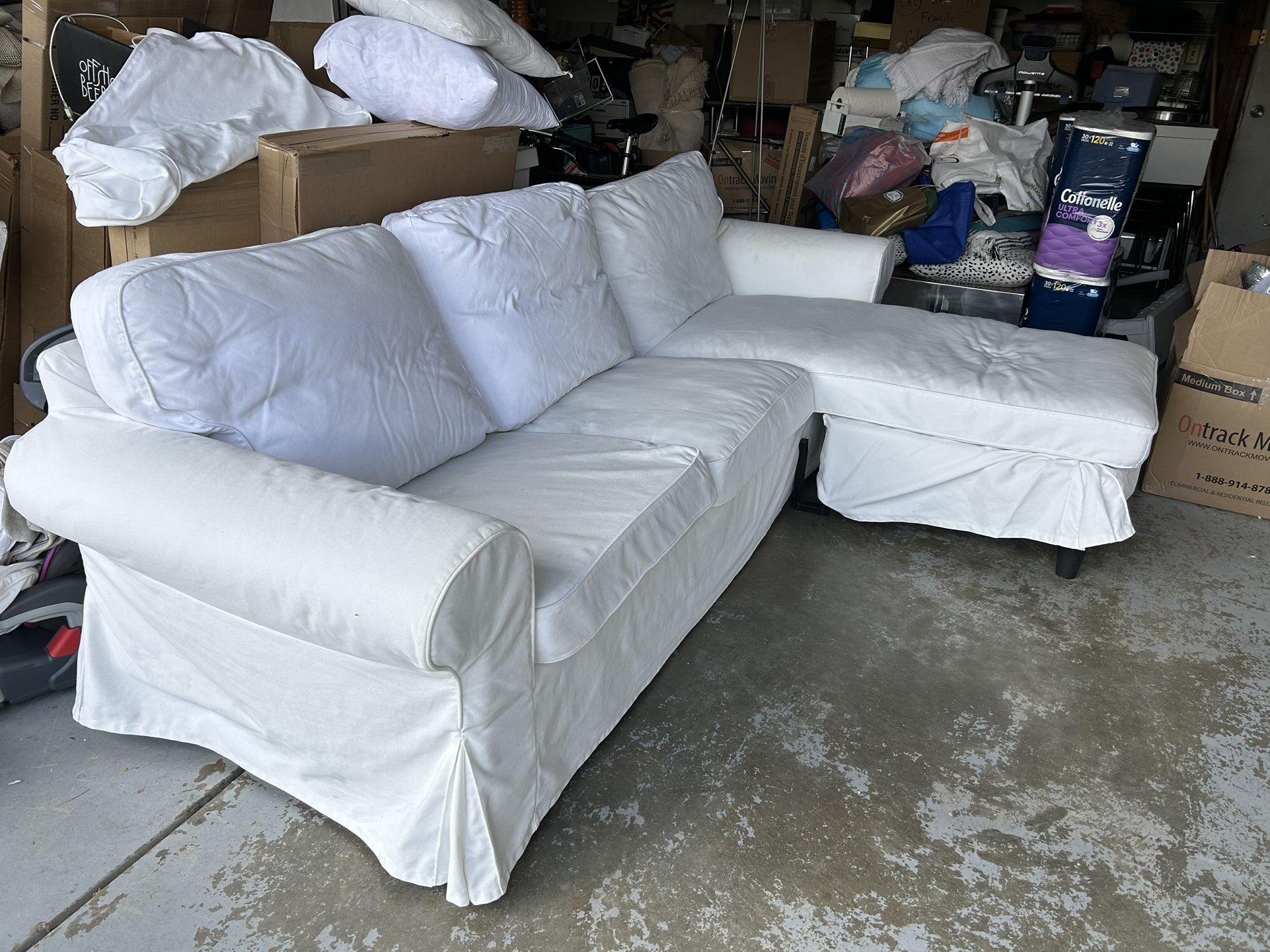 IKEA KIVIK Sofa with chaise, Tresund light beige