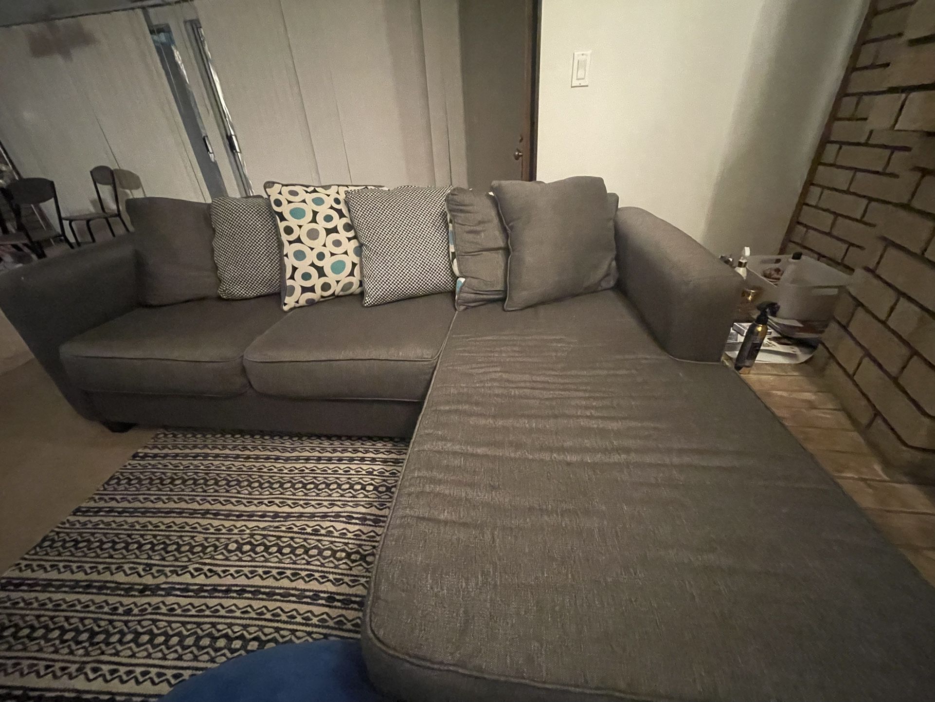 L Shape Grey Sofa For Sale 