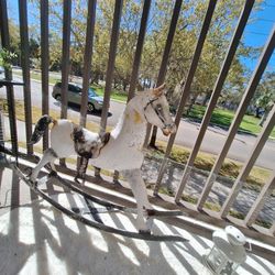 Antique Iron rocking horse