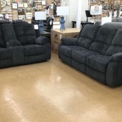 Draycoll Slate Reclining Living Room Set /couch /Sofa and Loveseat 