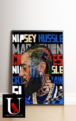 Big 24x36 Framed Art Print - Nipsey Hussle