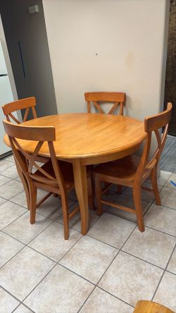 Solid Wood Dining Table with 6 Chairs