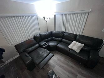 Leather Couch with Recliner Seat