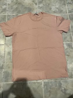 All Saints Salmon Pink Embroidered Logo T-Shirt SZ Small