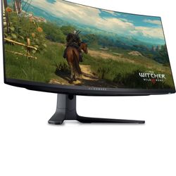 New Alienware AW3423DWF Curved QD-OLED Gaming Monitor - 34-inch Quantum Dot OLED 0.1Ms 165Hz 21:9 YT Curved Display, 99.3% DCI-P3 Color Gamut, VESA Di