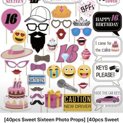 Sweet 16 birthday Photo Props