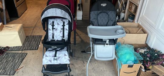 Like new stroller and high chair