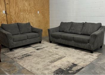 Dark Gray Sofa and Loveseat