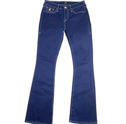 True Religion Jeans Womens 26 Becca Mid Rise Bootcut Flap Pocket Blue Denim