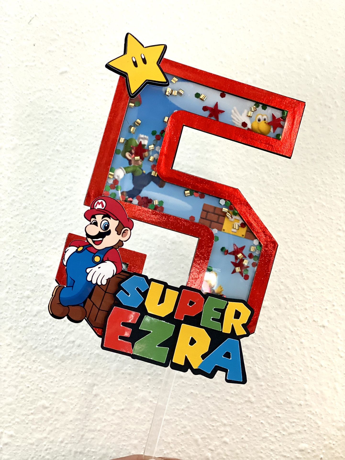 Super Mario - 3D Shaker Cake Topper