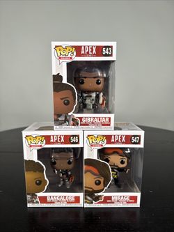 Funko Pop! Apex Legends Gibraltar 543, Bangalore 546, Mirage 547 Figures Set