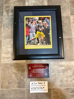 Charles Woodson Signed Photograph Michigan/OSU 1997 COA In Display Frame