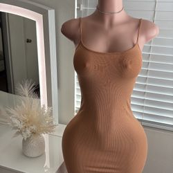 new tan long dress