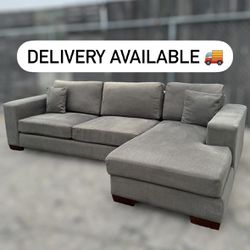 Dark Gray/Grey 2 Piece Chaise Sectional Sofa Couch - 🚚 DELIVERY AVAILABLE