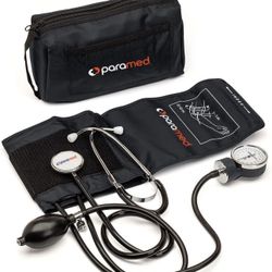 PARAMED Aneroid Sphygmomanometer with Stethoscope – Manual Blood Pressure Cuff with Universal Cuff 8.7-16.5" and D-Ring – Carrying Case in The kit – B