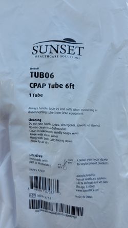 CPAP TUBE 6ft sunset #TUB06. New