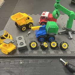 4 Truck Toys With Screw Driver
