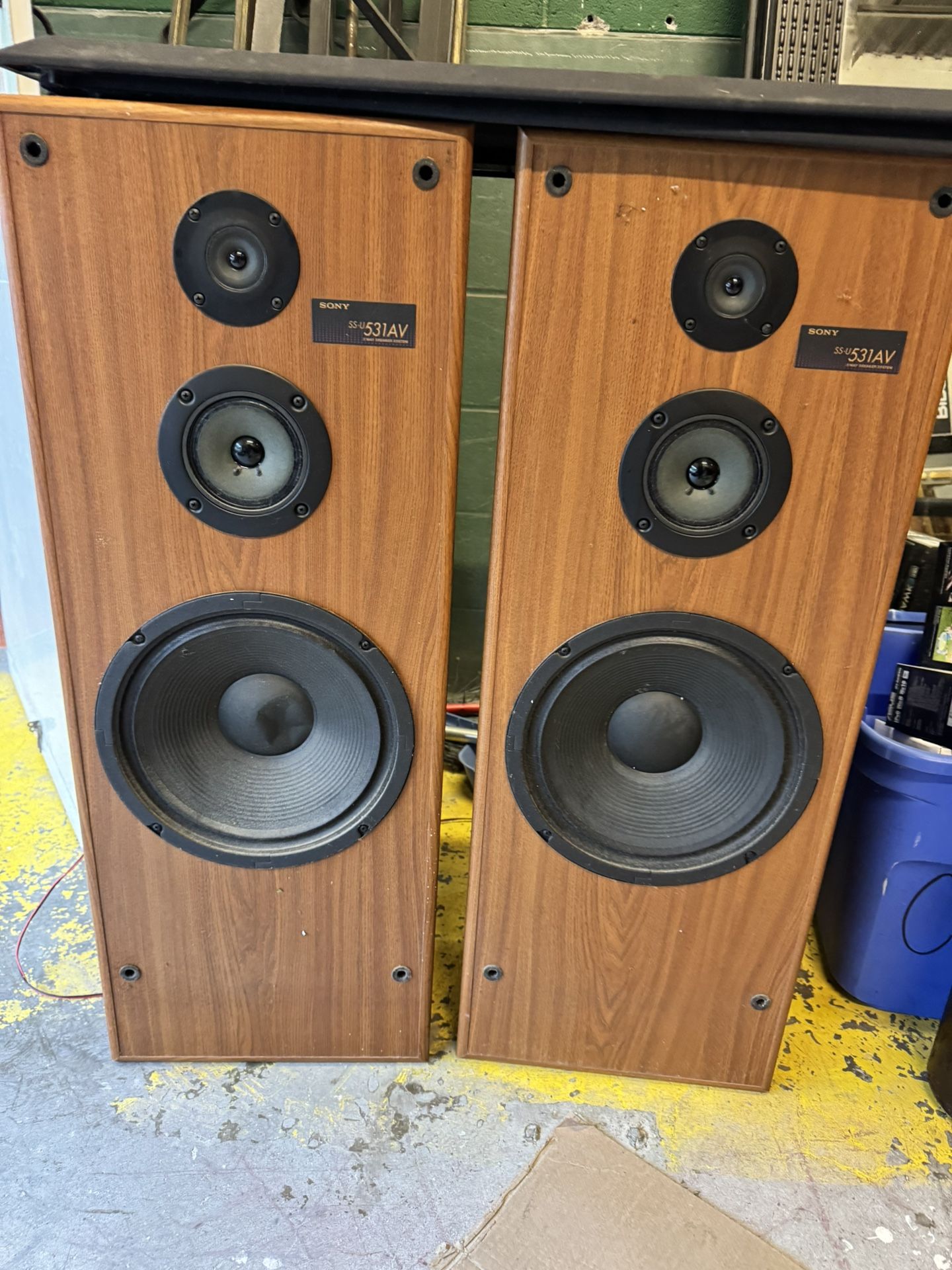 Rare Vintage Sony SS U 531AV Floor Standing Speakers 12 Woofers way