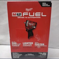 Milwaukee New 3/8” Stubby Impact Wrench m12