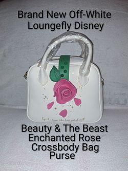 Brand New Factory Wrapped Handles With The Paper Still Inside Off-White Loungefly Disney Beauty & The Beast Enchanted Rose Crossbody Bag Purse