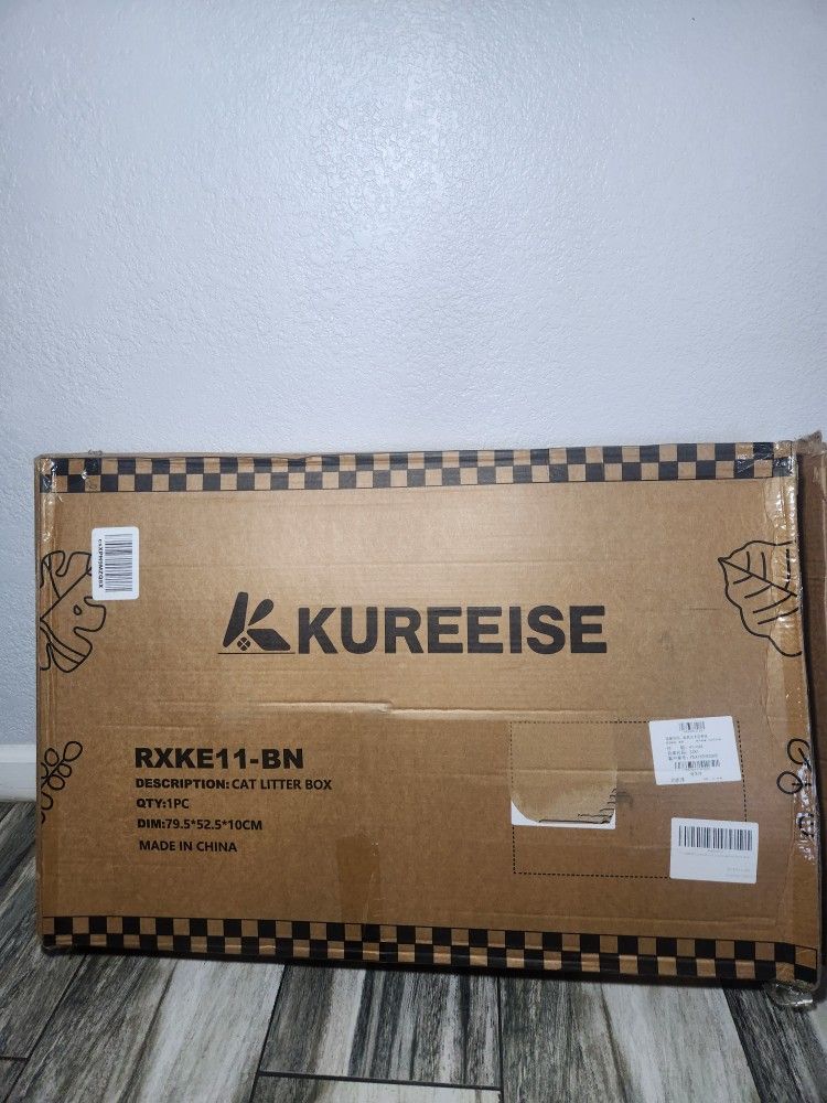 Cat Litter Box Enclosure Cat Litter Box Enclosure Furniture with Cat Litter Mat Handwoven Rattan Cat House with Metal Heightened Feet 31.2×19.6×24.