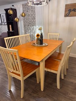 6 Piece Extendable Dining Table Set