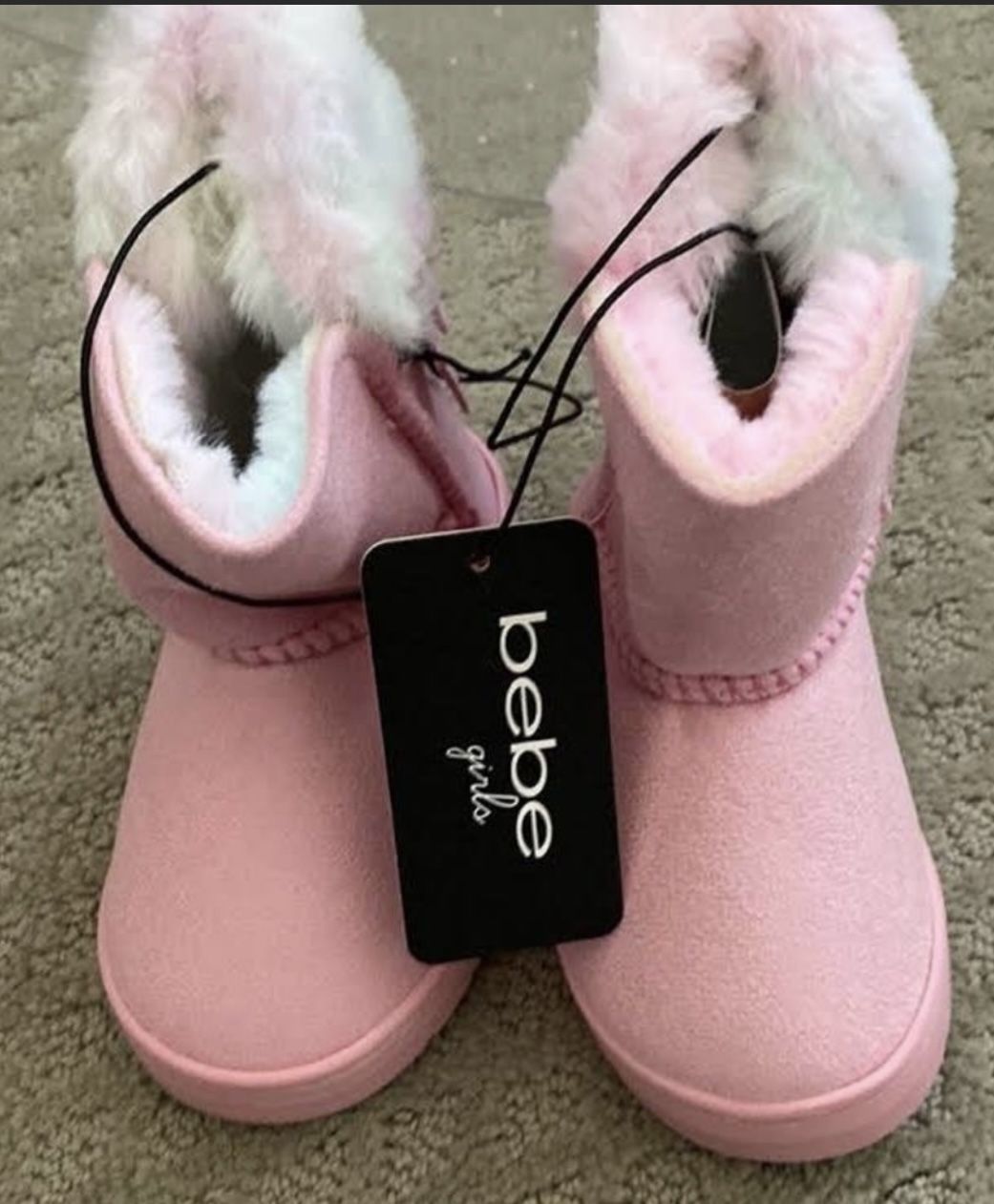 bebe kids faux fur trim boots (toddlers) Size 5 