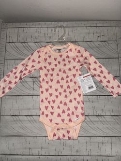 12 month long sleeve onesie (hearts design)