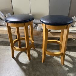 Two Swivel Barstools 24” High