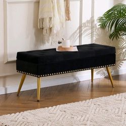 Velvet Storage Bench 