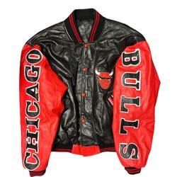 Vintage Chicago bulls leather jacket super rare 90’s 