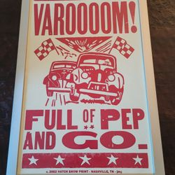 2002 Hatch Show Print  VAROOOOM! Car Poster Framed