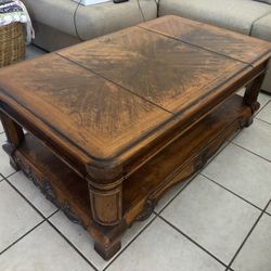 Large Heavy Wooden Coffee Table
