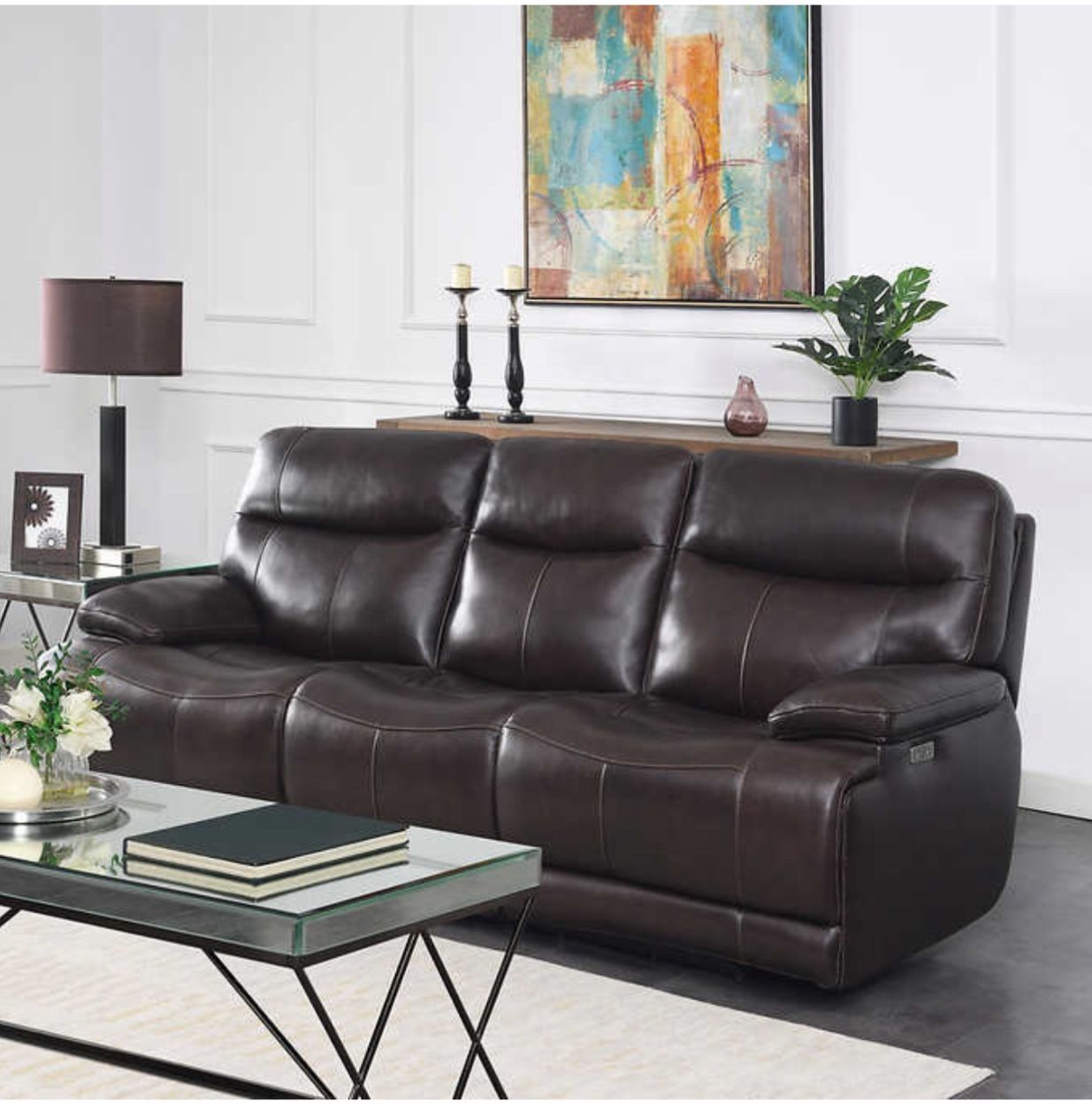 **Ridgeline Leather Reclining Sofa-New! Great Price!