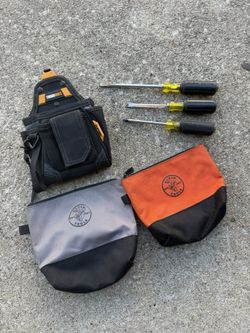 Klein Tools Tool Pouchs And Screw Drivers.